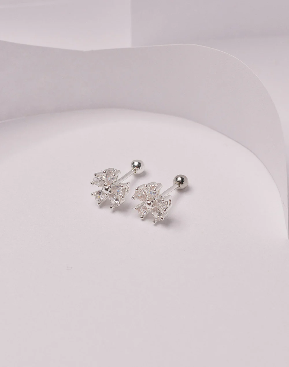 Aretes en Plata 925 Flor Clear - Image 5