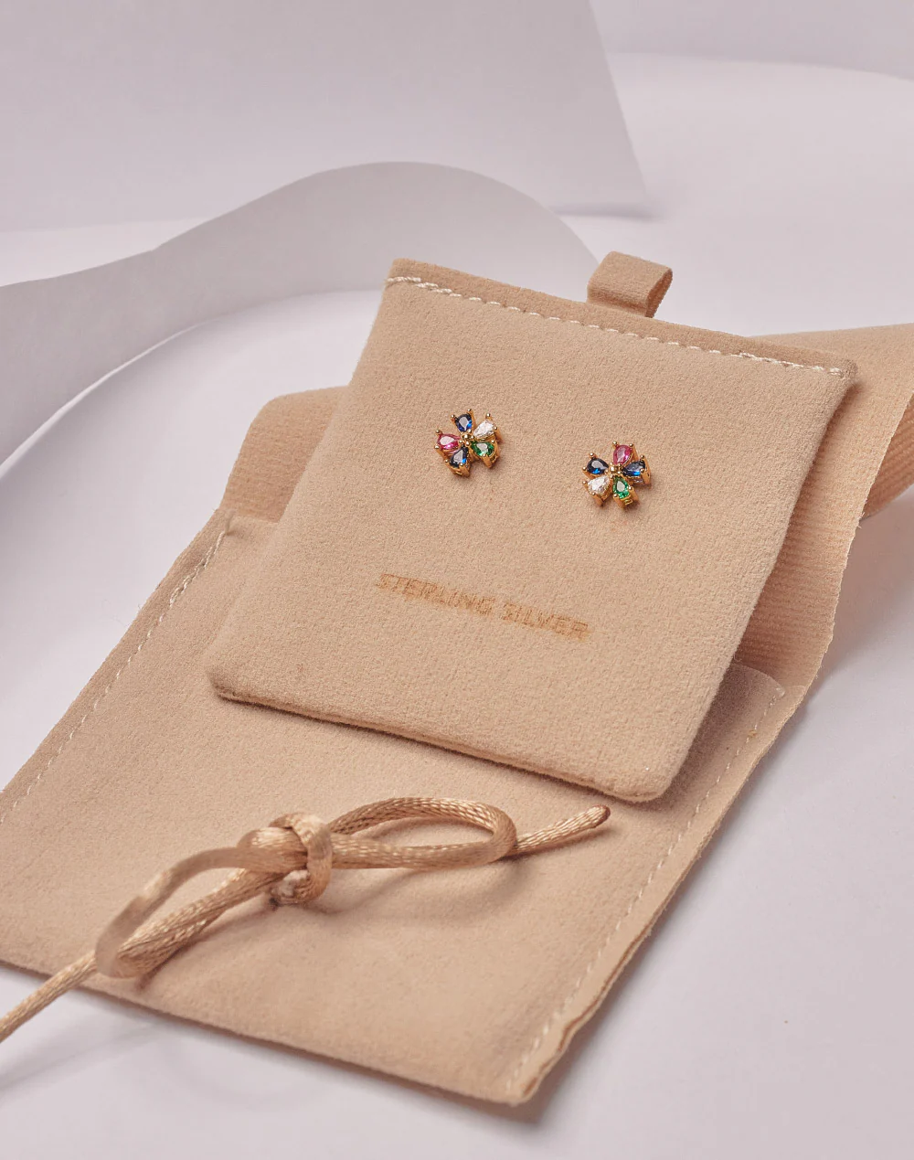 Aretes en Plata 925 Flor Colorful - Image 5