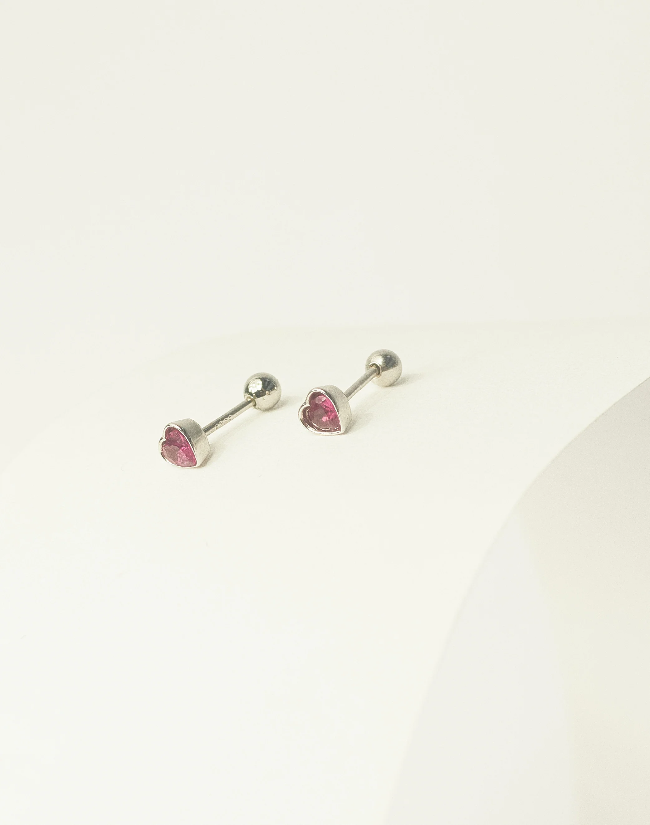 Aretes en Plata 925 Zircón Corazón Siam - Image 3