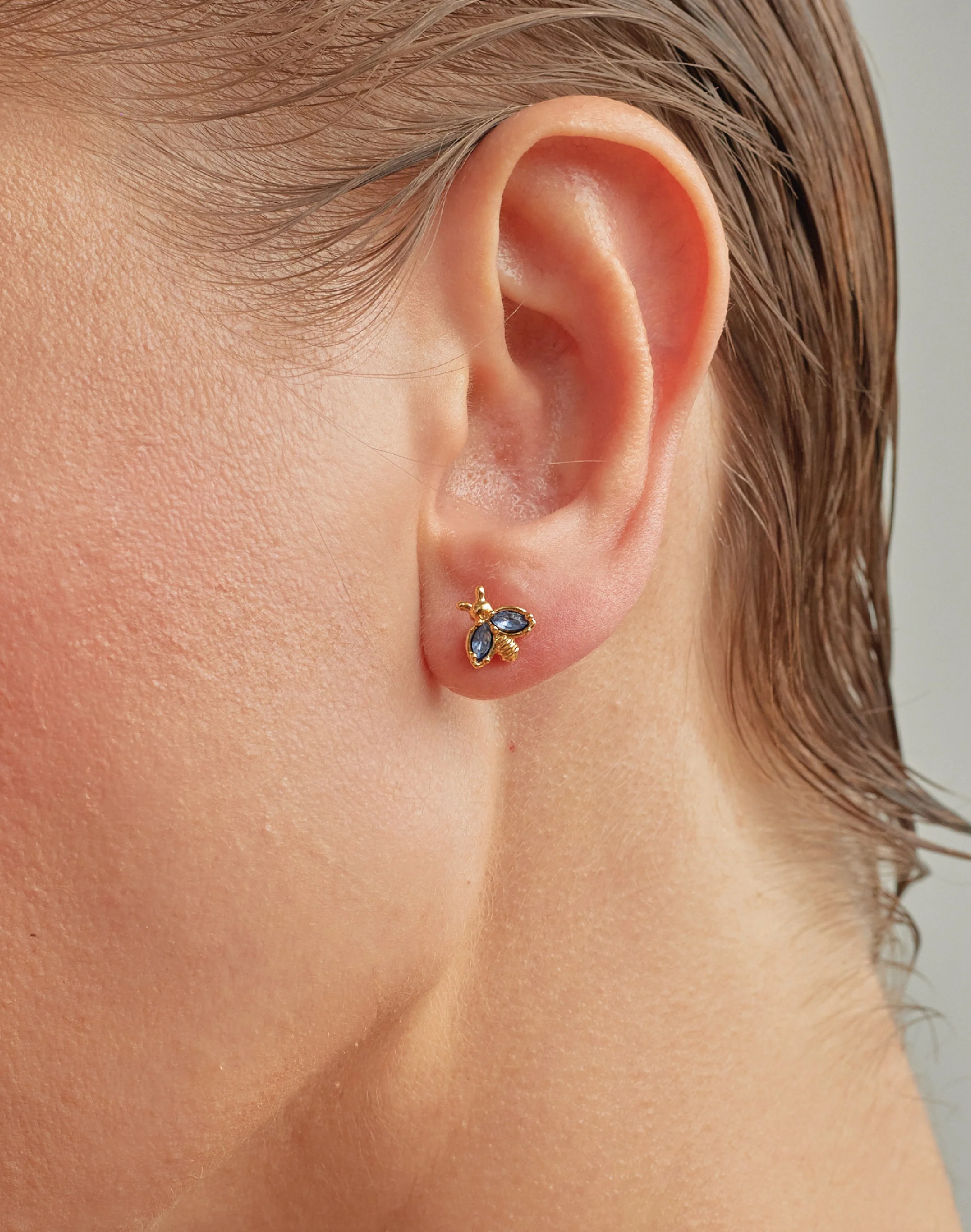 Aretes Mini Abeja Navy - Image 2