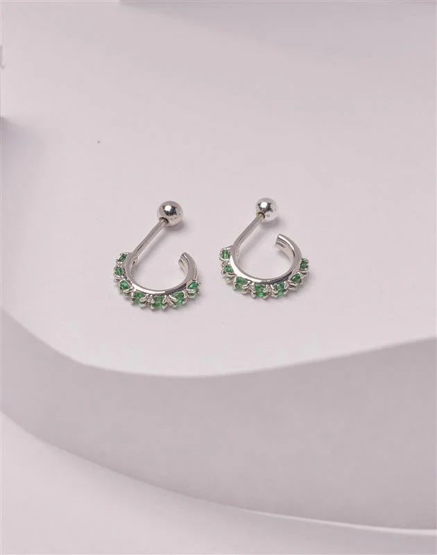 Candongas en Plata 925 Zircón Emerald - Image 3