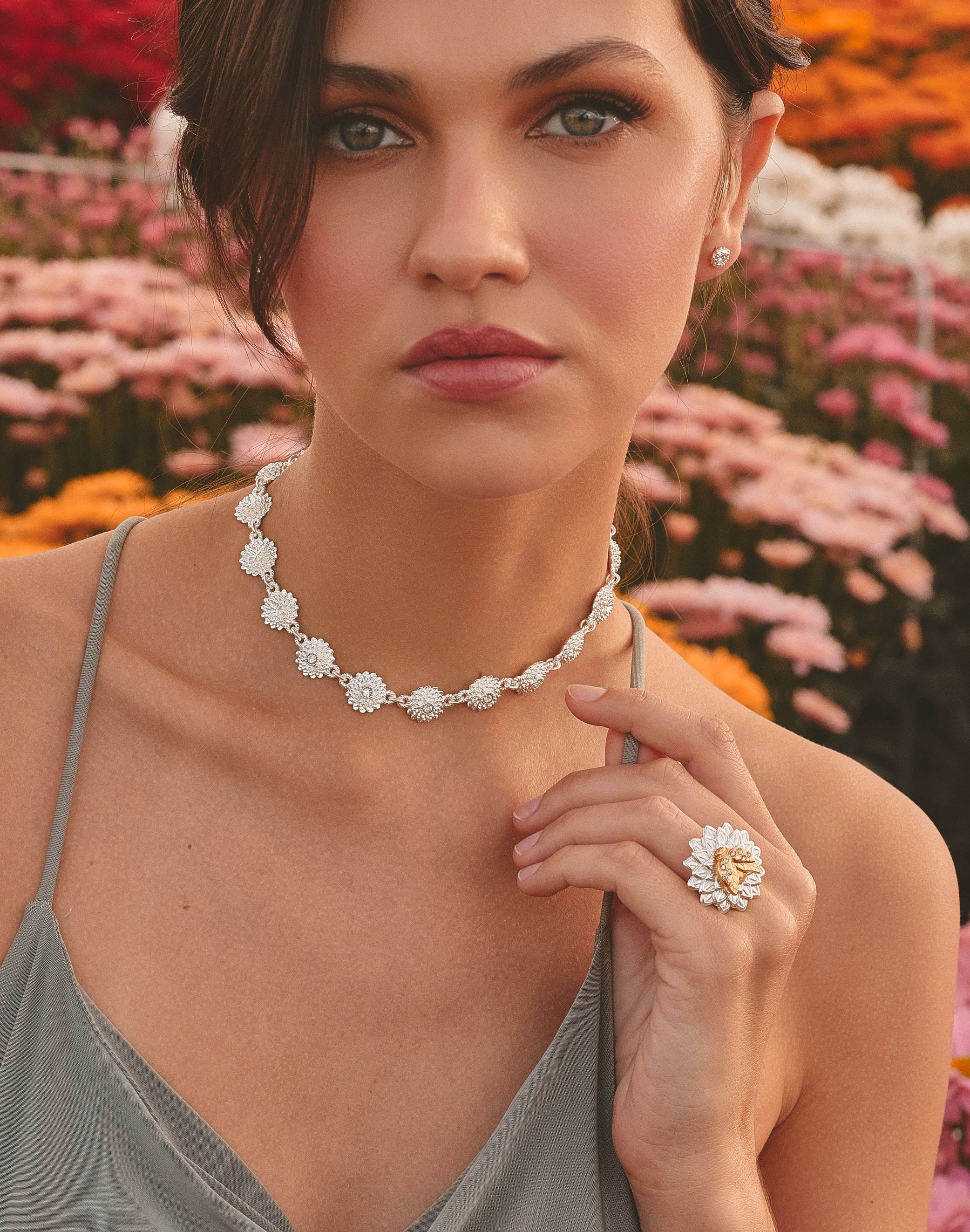 Choker + Aretes Crisantemo - Image 2