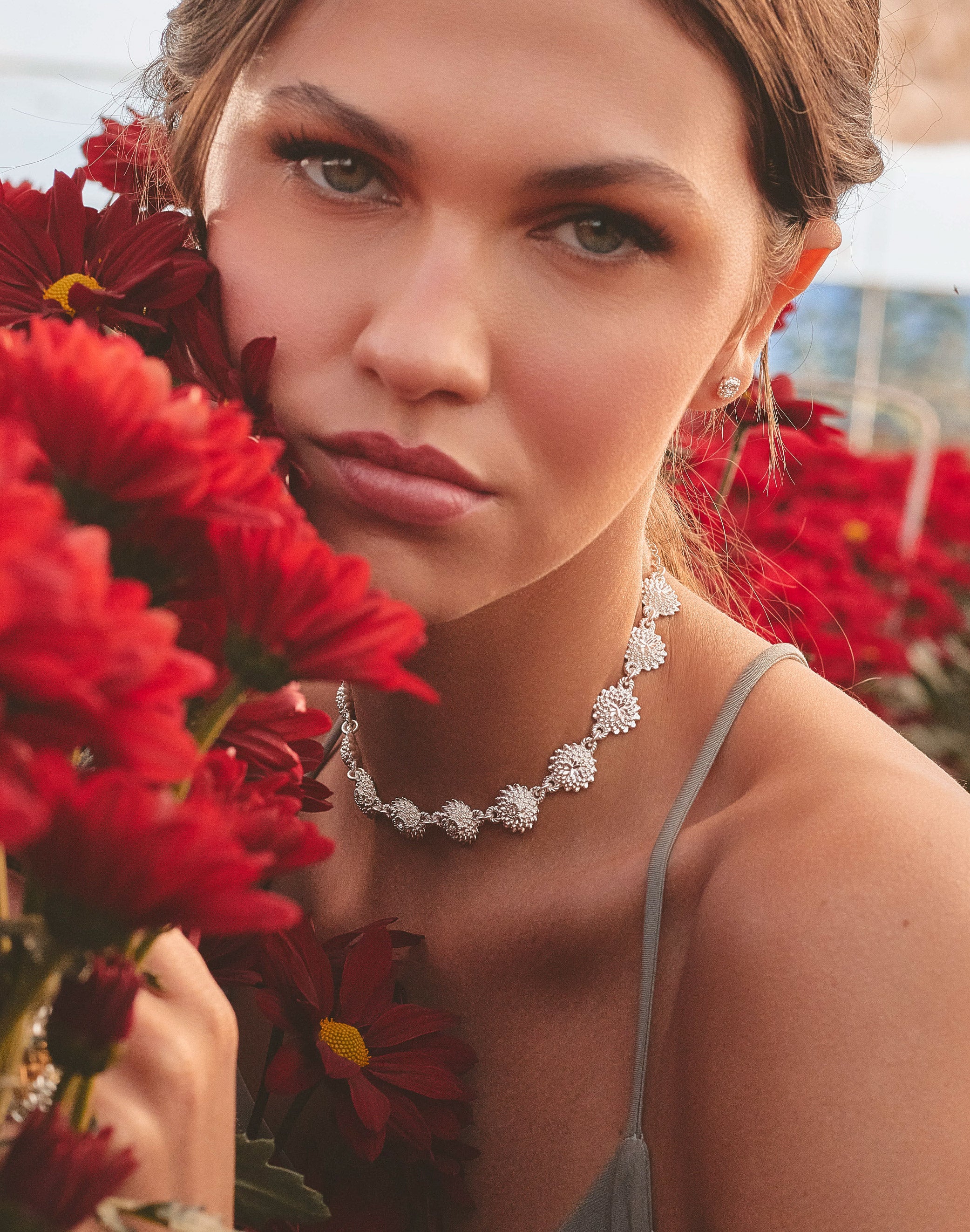 Choker + Aretes Crisantemo - Image 4