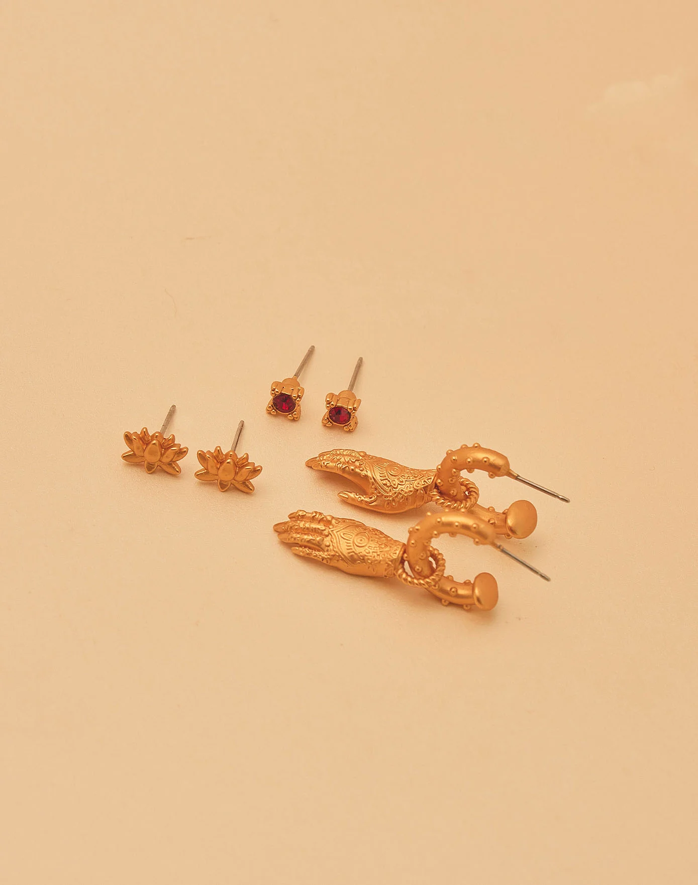 Set de 3 Aretes Lotus - Image 3